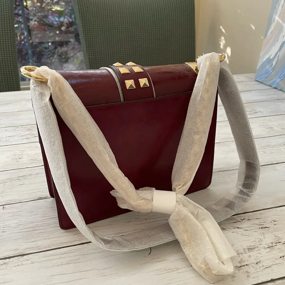 Michael Kors Patent Leather Greenwich Crossbody Bag Burgandy Purse NWT $… - Picture 11 of 12